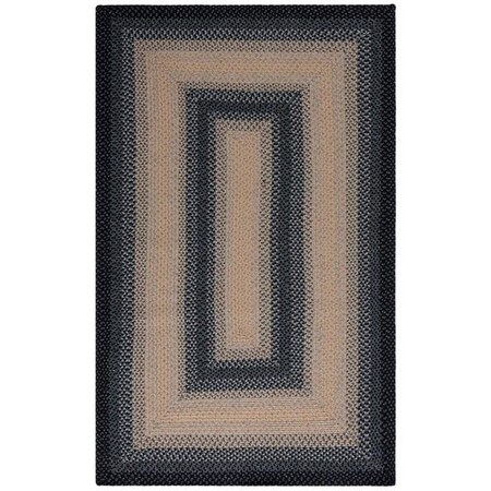 Safavieh 4 x 6 ft. Oval Braided- Black and Grey Hand Made Rug BRD311A-4OV